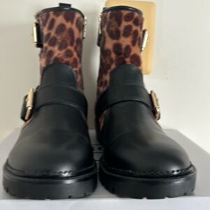 Nine West Black/Leopard print Women size 8.5 boots